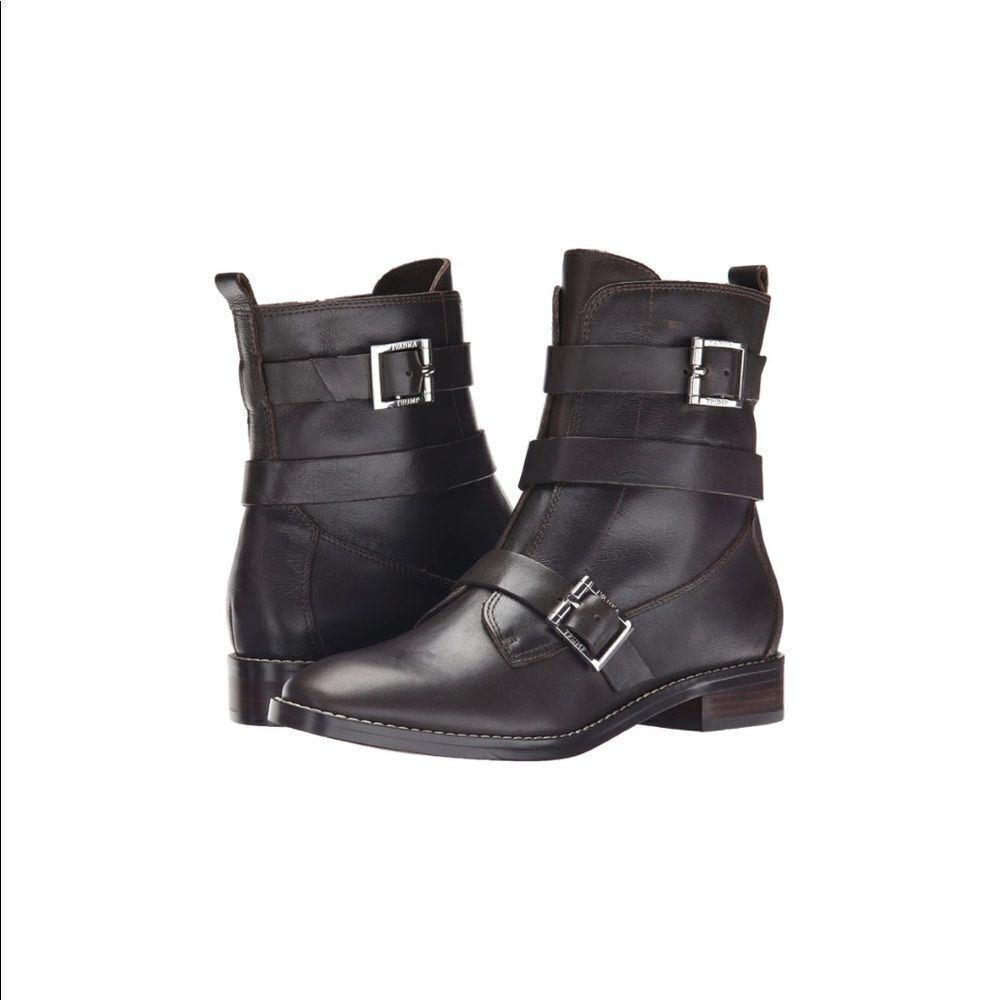 Ivanka Trump Women's Coris Moto Combat Mid‎ Calf Boots - Picture 6 of 13